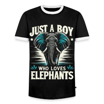 Elefant Tier Elefanten Zoo - Männer Kontrast-T-Shirt - Schwarz/Weiß - Vorne - AI Model Female 172 light (172cm) & AI Model Male 178 light (178cm)