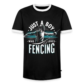 Escrimeur - T-shirt contrasté Homme - noir/blanc - Devant - AI Model Female 172 light (172cm) & AI Model Male 178 light (178cm)