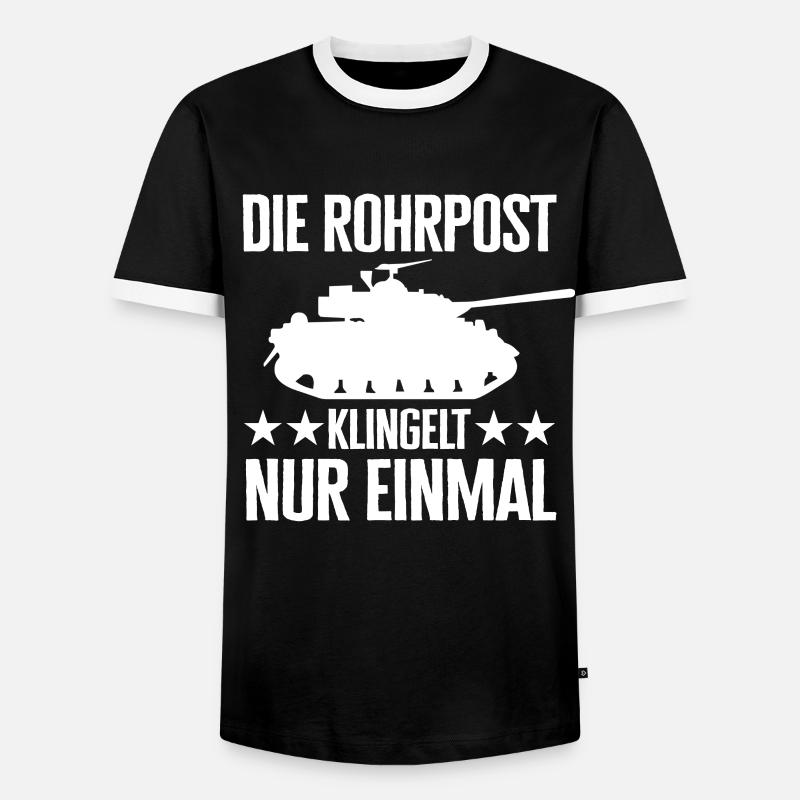Panzer Kampfpanzer Panzerkampfwagen Panzerfahrer - Männer Kontrast-T-Shirt - Schwarz/Weiß