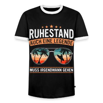 Pension de retraite Pension de retraite Pension de retraite - T-shirt contrasté Homme - noir/blanc - Devant - AI Model Female 172 light (172cm) & AI Model Male 178 light (178cm)