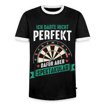 Fléchettes Fléchettes Joueur de fléchettes Fléchettes Sport - T-shirt contrasté Homme - noir/blanc - Devant - AI Model Female 172 light (172cm) & AI Model Male 178 light (178cm)