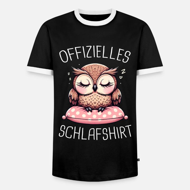 Nachteule Eule Eulen Vogel - Männer Kontrast-T-Shirt - Schwarz/Weiß