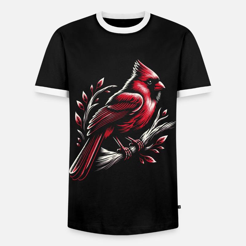 Kardinal Rotkardinal Vogel Roter Kardinal - Männer Kontrast-T-Shirt - Schwarz/Weiß