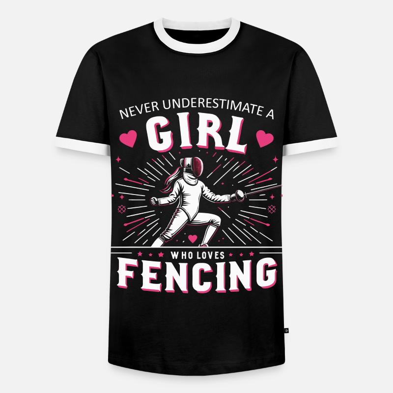 Fechten Fechter - Männer Kontrast-T-Shirt - Schwarz/Weiß