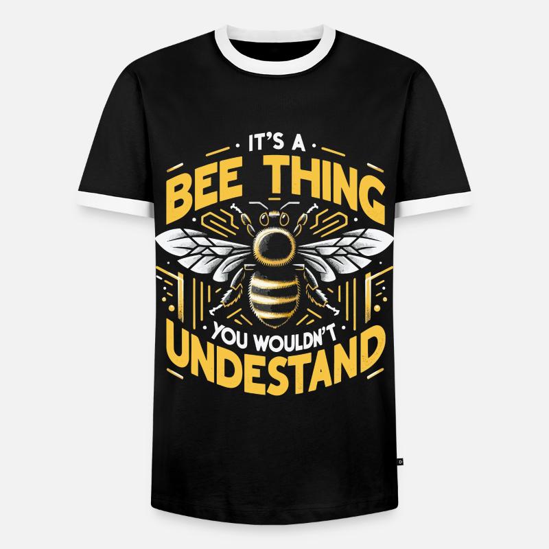 honey bee, beekeeper, bee, bee - Men's Ringer Shirt - black/white