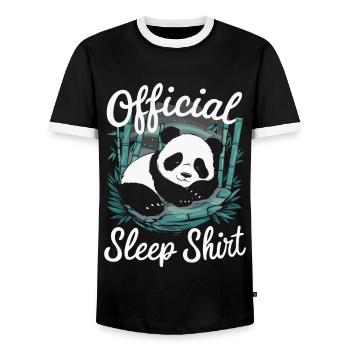 Pandabär Panda Tier Pandas - Männer Kontrast-T-Shirt - Schwarz/Weiß - Vorne - AI Model Female 172 light (172cm) & AI Model Male 178 light (178cm)