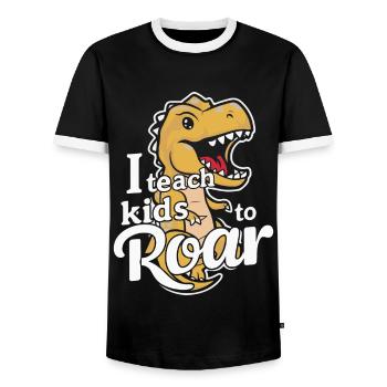 Speech Therapist Speech Therapy Speech Therapy - Men's Ringer Shirt - black/white - Front - AI Model Female 172 light (172cm) & AI Model Male 178 light (178cm)