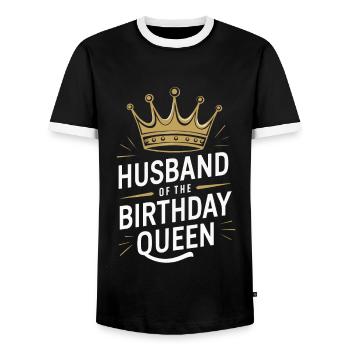 Ehemann Ehegatte Familie Hochzeit - Männer Kontrast-T-Shirt - Schwarz/Weiß - Vorne - AI Model Female 172 light (172cm) & AI Model Male 178 light (178cm)