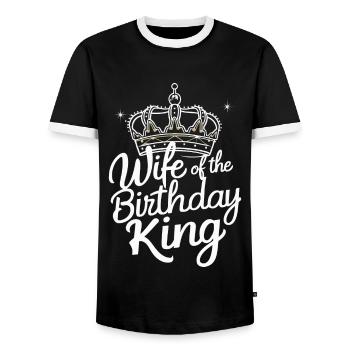 Frau Ehefrau Partnerin Familie Verheiratet - Männer Kontrast-T-Shirt - Schwarz/Weiß - Vorne - AI Model Female 172 light (172cm) & AI Model Male 178 light (178cm)
