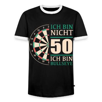 Birthday gift 50 years birthday boy - Men's Ringer Shirt - black/white - Front - AI Model Female 172 light (172cm) & AI Model Male 178 light (178cm)