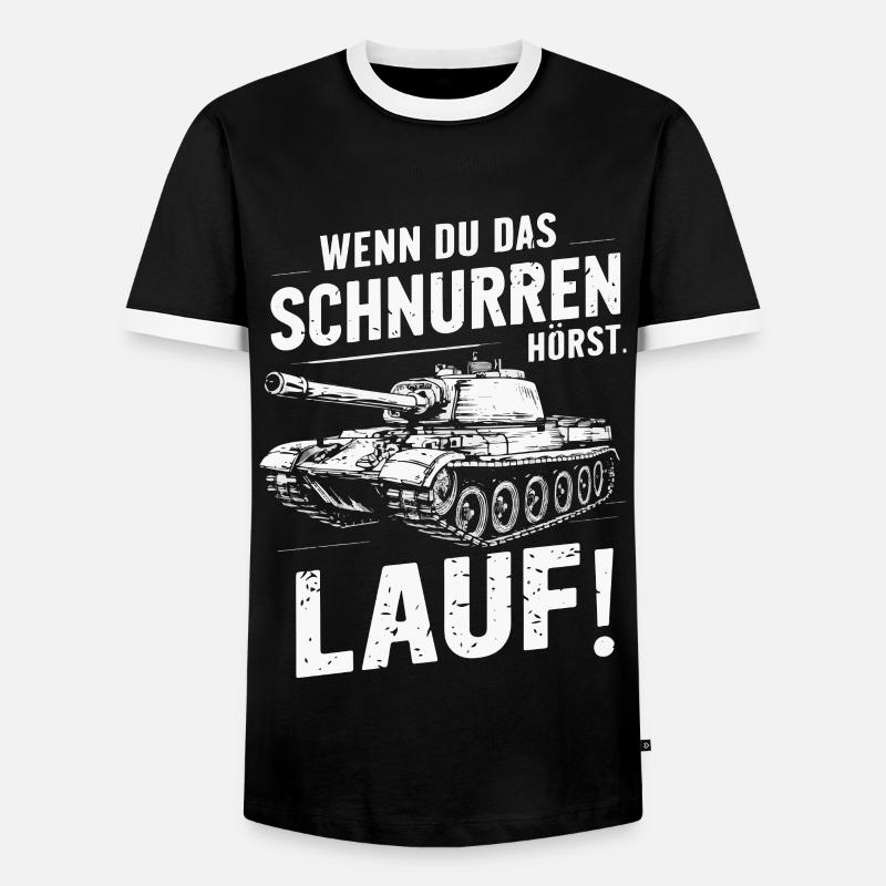 Panzer Kampfpanzer Panzerkampfwagen Panzerfahrer - Männer Kontrast-T-Shirt - Schwarz/Weiß