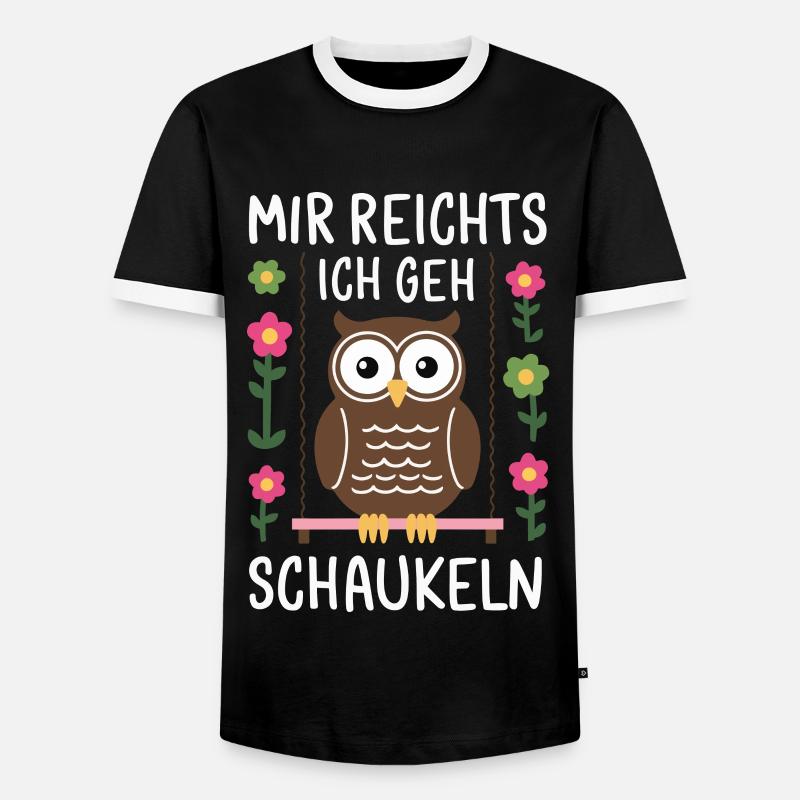 Nachteule Eule Eulen Vogel - Männer Kontrast-T-Shirt - Schwarz/Weiß