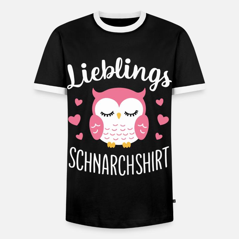 Nachteule Eule Eulen Vogel - Männer Kontrast-T-Shirt - Schwarz/Weiß