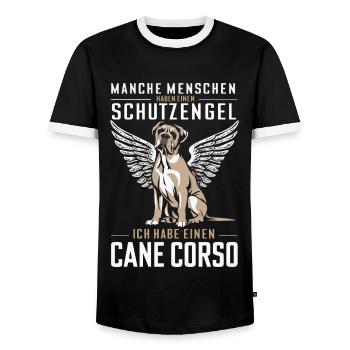 Chiens Cane Corso Italiano Chien - T-shirt contrasté Homme - noir/blanc - Devant - AI Model Female 172 light (172cm) & AI Model Male 178 light (178cm)