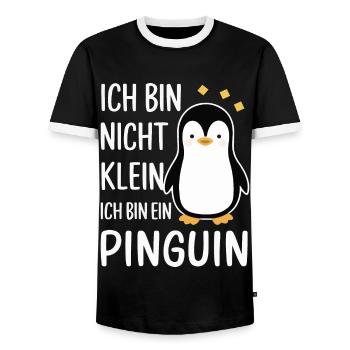 Pinguin Zwergpinguine Kaiserpinguin - Männer Kontrast-T-Shirt - Schwarz/Weiß - Vorne - AI Model Female 172 light (172cm) & AI Model Male 178 light (178cm)