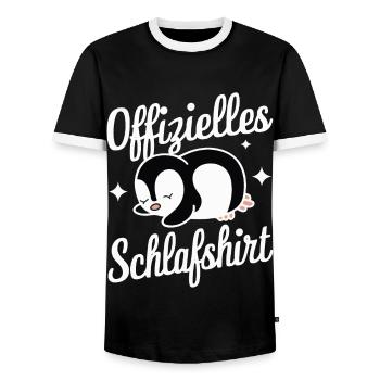 Pinguin Zwergpinguine Kaiserpinguin - Männer Kontrast-T-Shirt - Schwarz/Weiß - Vorne - AI Model Female 172 light (172cm) & AI Model Male 178 light (178cm)