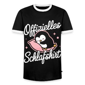 Pinguin Zwergpinguine Kaiserpinguin - Männer Kontrast-T-Shirt - Schwarz/Weiß - Vorne - AI Model Female 172 light (172cm) & AI Model Male 178 light (178cm)