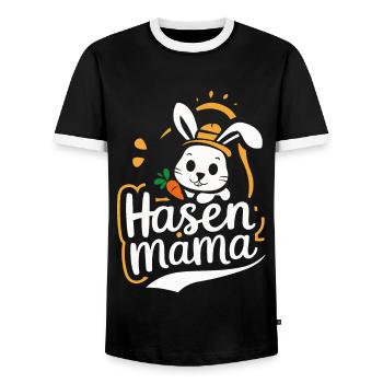 Hase Hasen Kaninchen Haustier - Männer Kontrast-T-Shirt - Schwarz/Weiß - Vorne - AI Model Female 172 light (172cm) & AI Model Male 178 light (178cm)