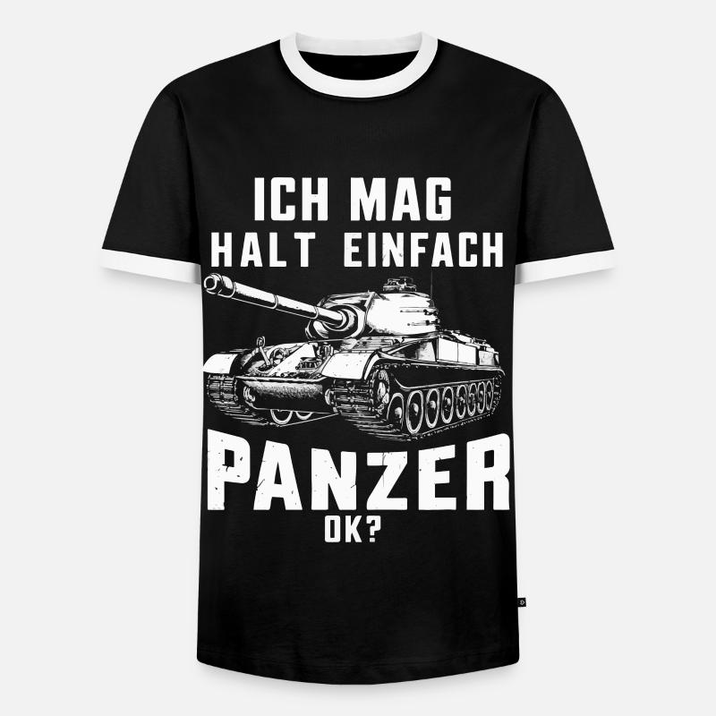 Panzer Kampfpanzer Panzerkampfwagen Panzerfahrer - Männer Kontrast-T-Shirt - Schwarz/Weiß