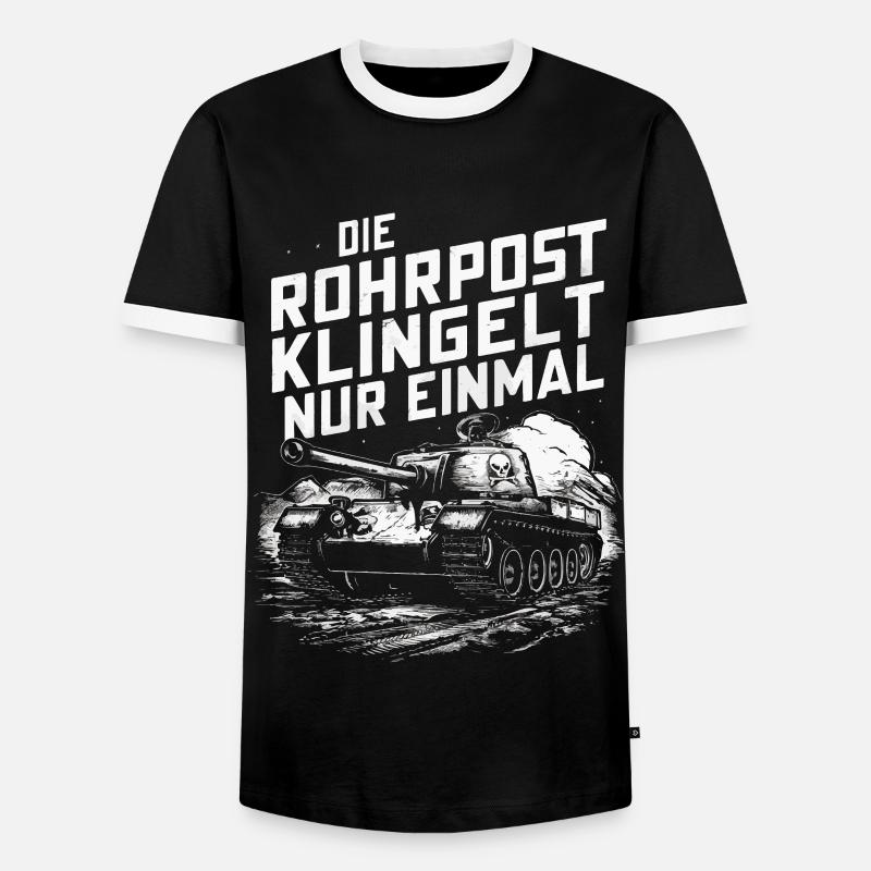 Panzer Kampfpanzer Panzerkampfwagen Panzerfahrer - Männer Kontrast-T-Shirt - Schwarz/Weiß