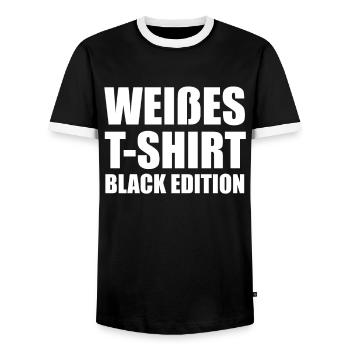 Lustig Srkastisch Ironie Schwarze Edition - Männer Kontrast-T-Shirt - Schwarz/Weiß - Vorne - AI Model Female 172 light (172cm) & AI Model Male 178 light (178cm)