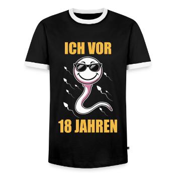 Birthday Gift 18 Years Birthday Child - Men's Ringer Shirt - black/white - Front - AI Model Female 172 light (172cm) & AI Model Male 178 light (178cm)