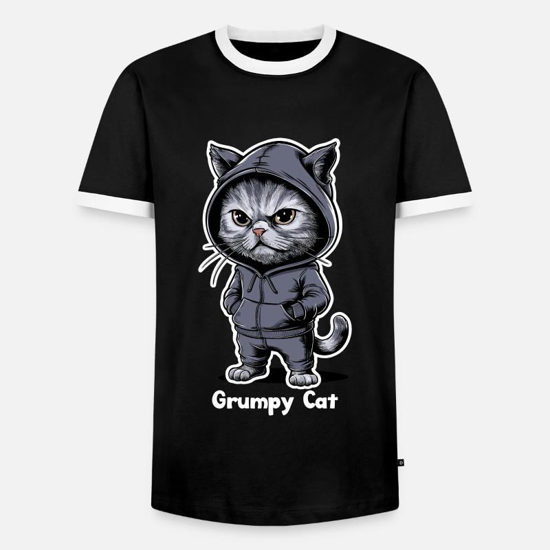 Annoying Evil Cat - Men's Ringer Shirt - black/white