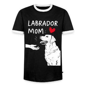 Labrador Dog Dogs - Men's Ringer Shirt - black/white - Front - AI Model Female 172 light (172cm) & AI Model Male 178 light (178cm)