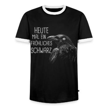 Lustig Srkastisch Ironie Schwarze Edition - Männer Kontrast-T-Shirt - Schwarz/Weiß - Vorne - AI Model Female 172 light (172cm) & AI Model Male 178 light (178cm)