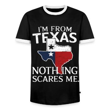 Texas State Texans Texas - Men's Ringer Shirt - black/white - Front - AI Model Female 172 light (172cm) & AI Model Male 178 light (178cm)