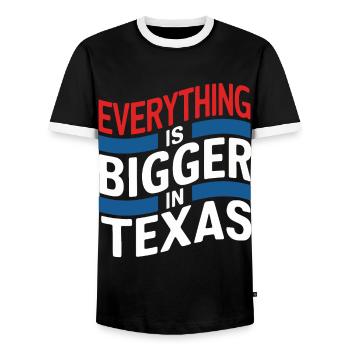 Texas State Texans Texas - Men's Ringer Shirt - black/white - Front - AI Model Female 172 light (172cm) & AI Model Male 178 light (178cm)