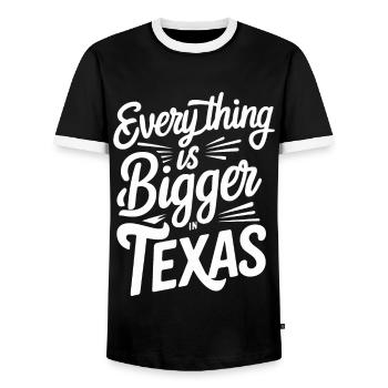 Texas State Texans Texas - Men's Ringer Shirt - black/white - Front - AI Model Female 172 light (172cm) & AI Model Male 178 light (178cm)