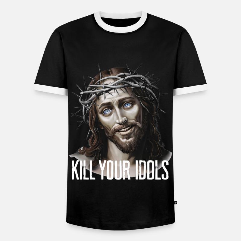 Jesus Kill Your Idols - Männer Kontrast-T-Shirt - Schwarz/Weiß