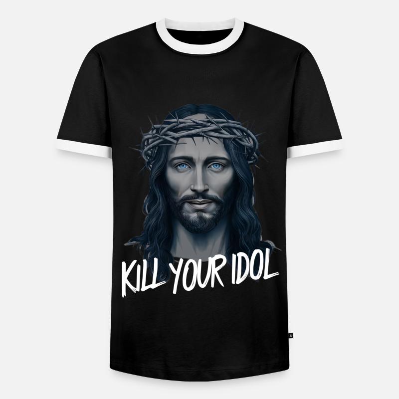 Jesus Kill Your Idol - Männer Kontrast-T-Shirt - Schwarz/Weiß