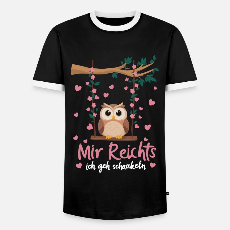 Nachteule Eule Eulen Vogel - Männer Kontrast-T-Shirt - Schwarz/Weiß