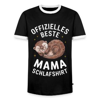 Loutre Loutre de mer - T-shirt contrasté Homme - noir/blanc - Devant - AI Model Female 172 light (172cm) & AI Model Male 178 light (178cm)