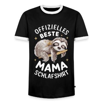 Sloth Sloths Animal Sleeping Lazy - Men's Ringer Shirt - black/white - Front - AI Model Female 172 light (172cm) & AI Model Male 178 light (178cm)