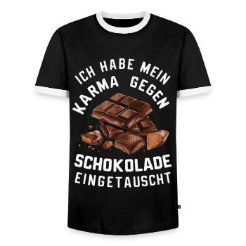 Sarcasm Irony Funny Sarcastic Sayings - Men's Ringer Shirt - black/white - Front - AI Model Female 172 light (172cm) & AI Model Male 178 light (178cm)