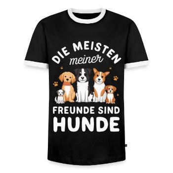 Hund Hunde Haustier Lustige Sprüche - Männer Kontrast-T-Shirt - Schwarz/Weiß - Vorne - AI Model Female 172 light (172cm) & AI Model Male 178 light (178cm)