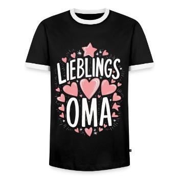 Grandma Grandma Grandparents Mother's Day Family - Men's Ringer Shirt - black/white - Front - AI Model Female 172 light (172cm) & AI Model Male 178 light (178cm)