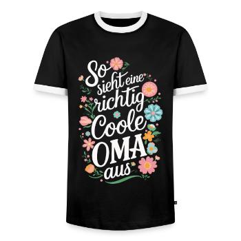 Grandma Grandma Grandparents Mother's Day Family - Men's Ringer Shirt - black/white - Front - AI Model Female 172 light (172cm) & AI Model Male 178 light (178cm)