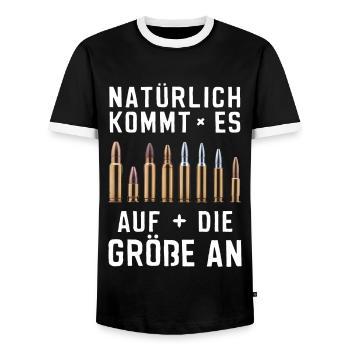 Hunter Hunting Hunting Hunting Clothing - Men's Ringer Shirt - black/white - Front - AI Model Female 172 light (172cm) & AI Model Male 178 light (178cm)