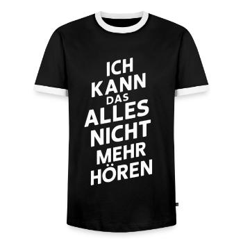 Sarcasme Ironie Drôle Paroles sarcastiques - T-shirt contrasté Homme - noir/blanc - Devant - AI Model Female 172 light (172cm) & AI Model Male 178 light (178cm)