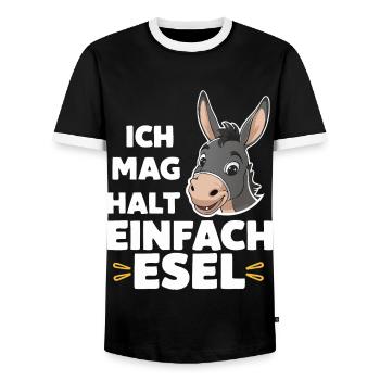 Esel Eselchen Maultier Muli - Männer Kontrast-T-Shirt - Schwarz/Weiß - Vorne - AI Model Female 172 light (172cm) & AI Model Male 178 light (178cm)