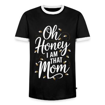 Honigbiene Imker Bienen Biene - Männer Kontrast-T-Shirt - Schwarz/Weiß - Vorne - AI Model Female 172 light (172cm) & AI Model Male 178 light (178cm)