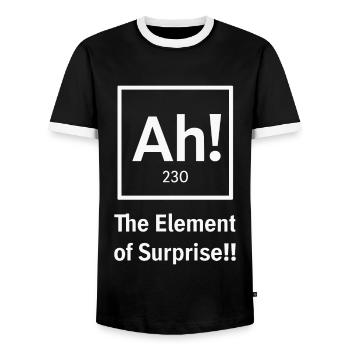 Drôle, sarcasme, humour sarcastique, ironie - T-shirt contrasté Homme - noir/blanc - Devant - AI Model Female 172 light (172cm) & AI Model Male 178 light (178cm)