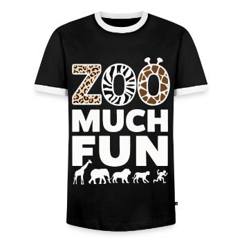 Animaux du zoo Gardien de zoo - T-shirt contrasté Homme - noir/blanc - Devant - AI Model Female 172 light (172cm) & AI Model Male 178 light (178cm)