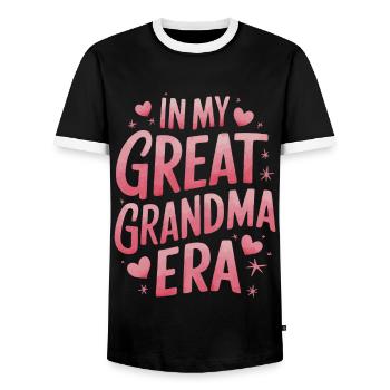 Grandma Grandmother Mother's Day Family - Men's Ringer Shirt - black/white - Front - AI Model Female 172 light (172cm) & AI Model Male 178 light (178cm)