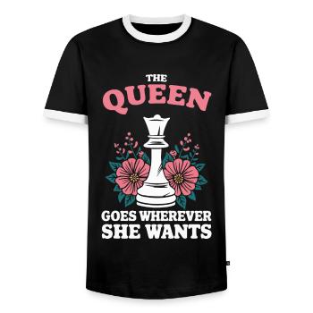 Chess Chess Player - Men's Ringer Shirt - black/white - Front - AI Model Female 172 light (172cm) & AI Model Male 178 light (178cm)