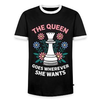 Chess Chess Player - Men's Ringer Shirt - black/white - Front - AI Model Female 172 light (172cm) & AI Model Male 178 light (178cm)